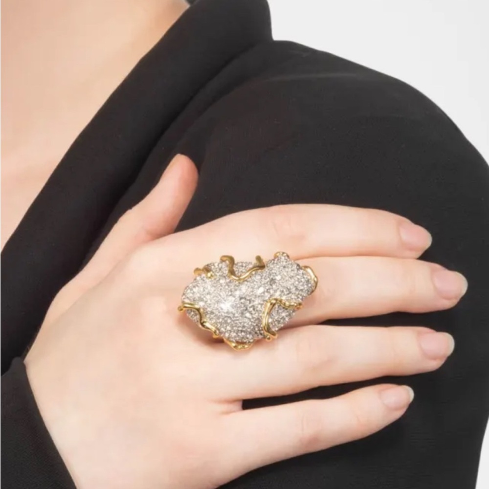 Alexis Bittar Solanales Goldtone Crystal Ring - Picture 6 of 6